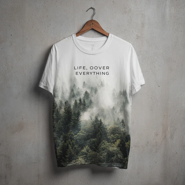 LIFE OVER EVERYTHING TShirt Forest Nature Design