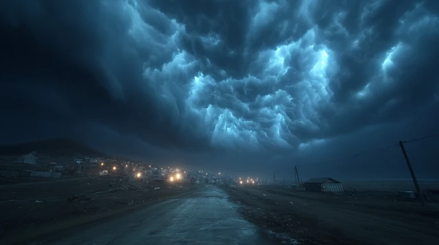 Stormy House Landscape