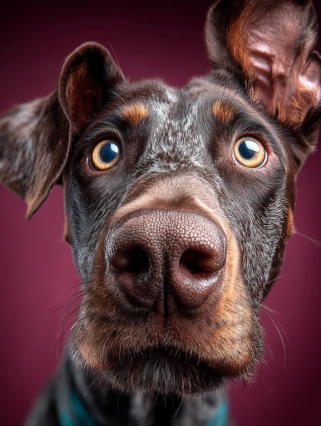 Curious Doberman Portrait Playful Expression