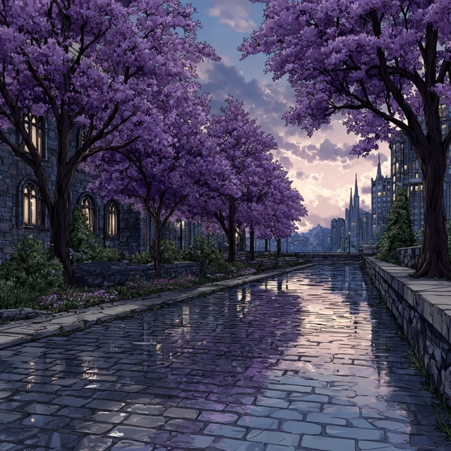 City of Blossoms: Anime Art of a Beautiful Landscape