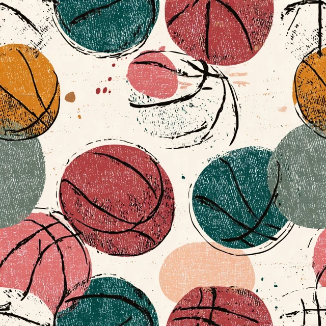 Basketball Outline Pattern Illustration Art