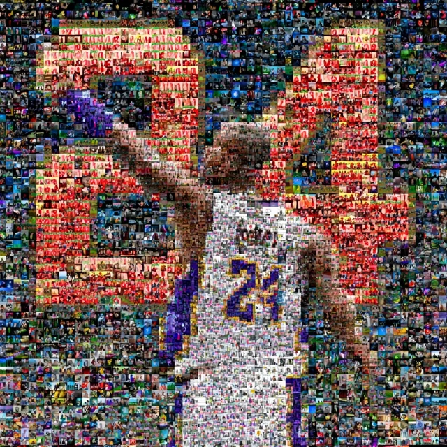 Kobe Bryant Mosaic Celebrating Victory Basketball