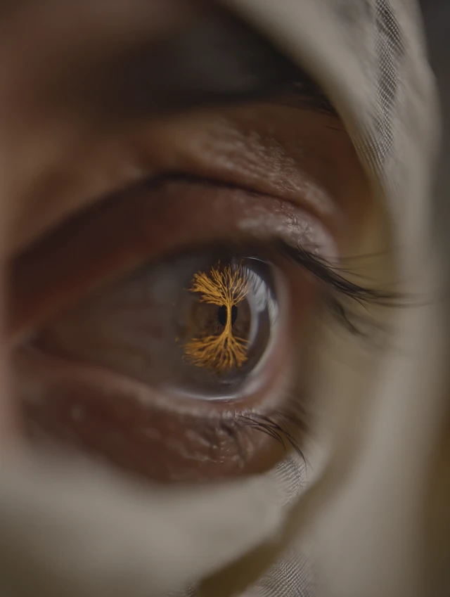 Mysterious Eye with Tree Reflection Portrait