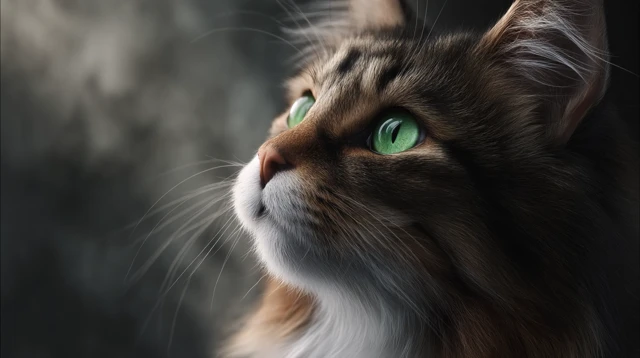 Cat Portrait Green Eyes Ultra Realistic