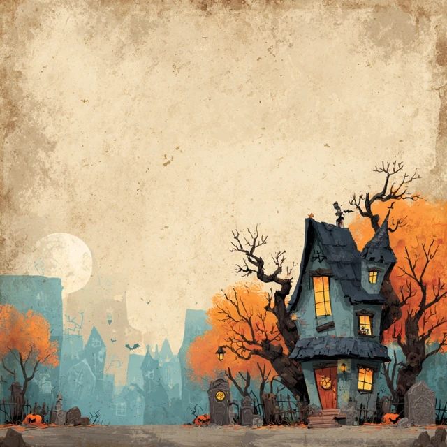 Cartoon Halloween Paper Spooky Look