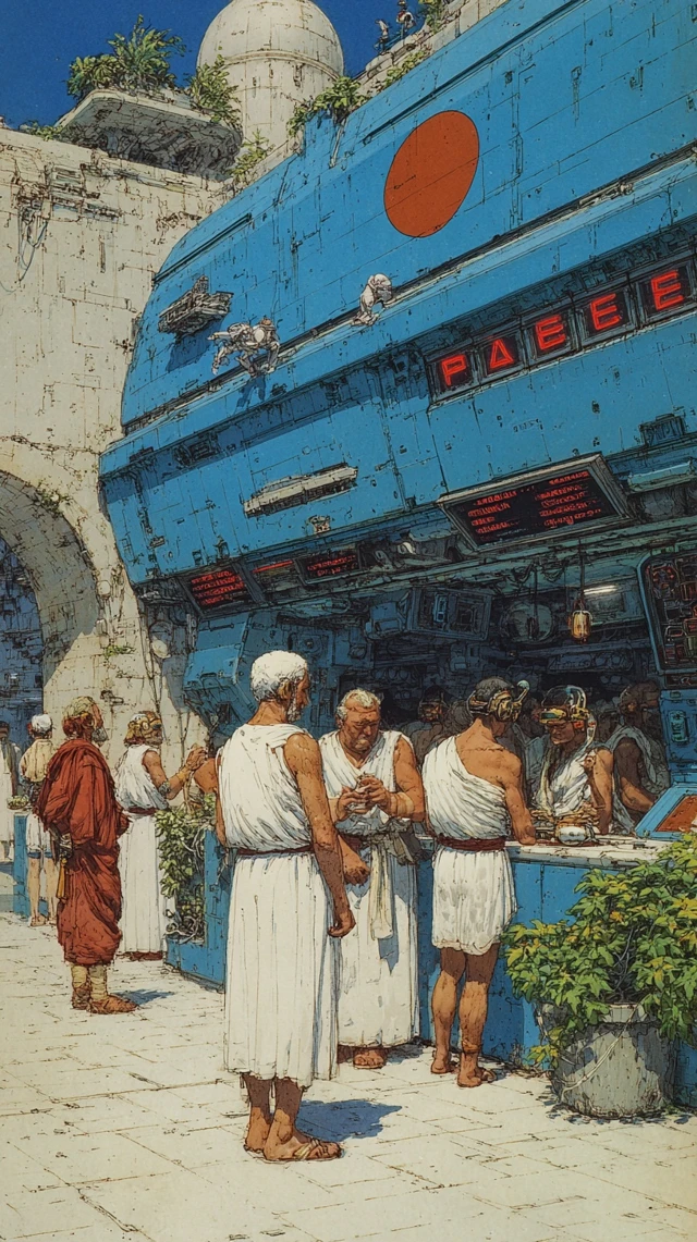 Moebius Art Roman Legion Spaceship Neon Gardens