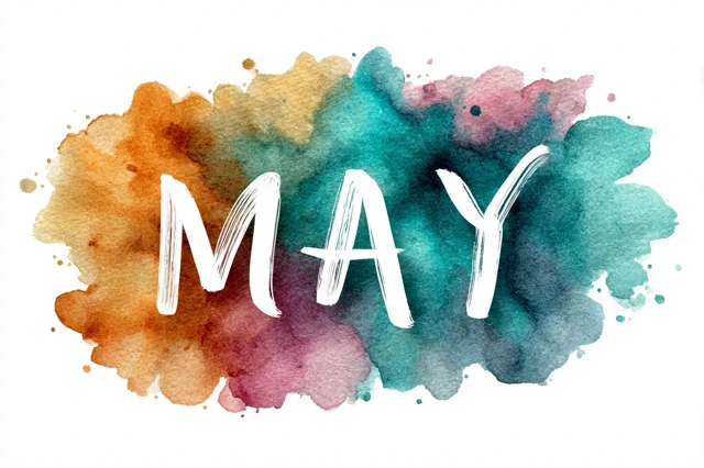 MAY Watercolors Illustration Beautiful Floral Portrait