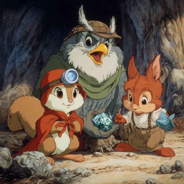 Don Bluth Animated Animals Owl Squirrel Echidna