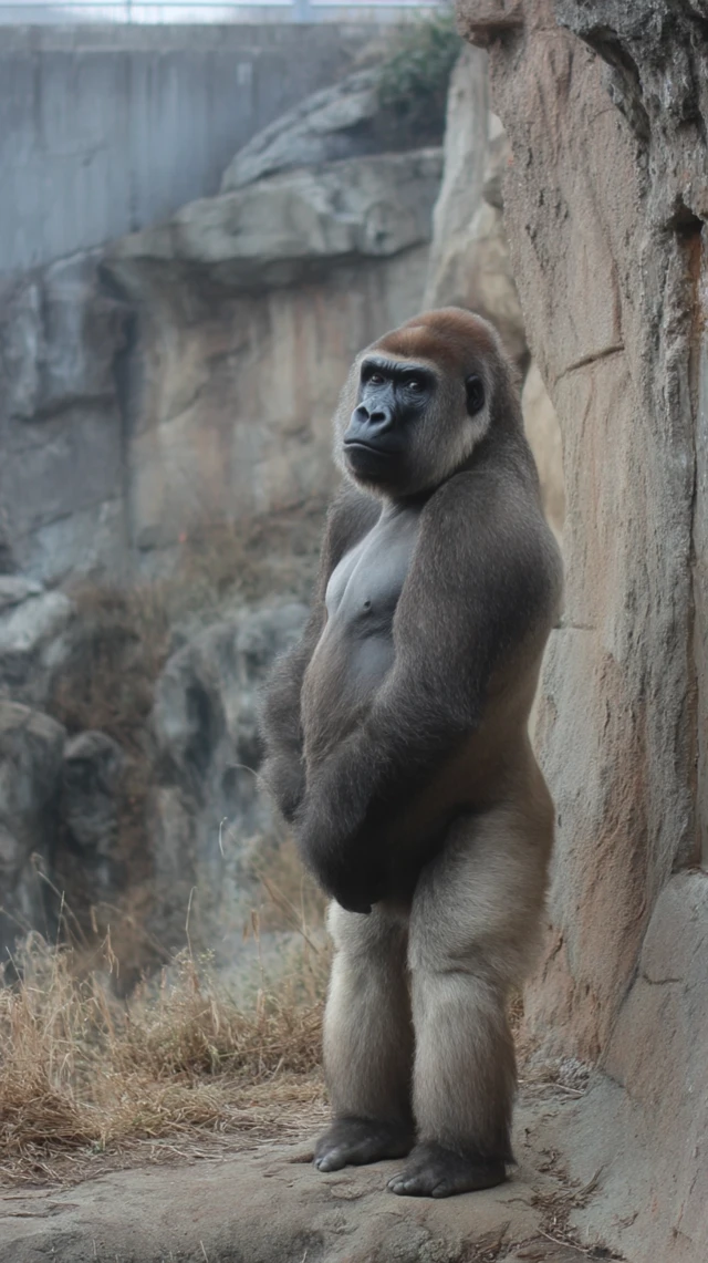 Gorilla Standing Upright Portrait