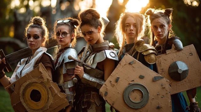 Nerdy LARP Players In Homemade Fantasy Costumes