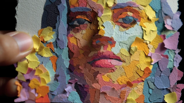 Colorful Paper Portrait of a Woman