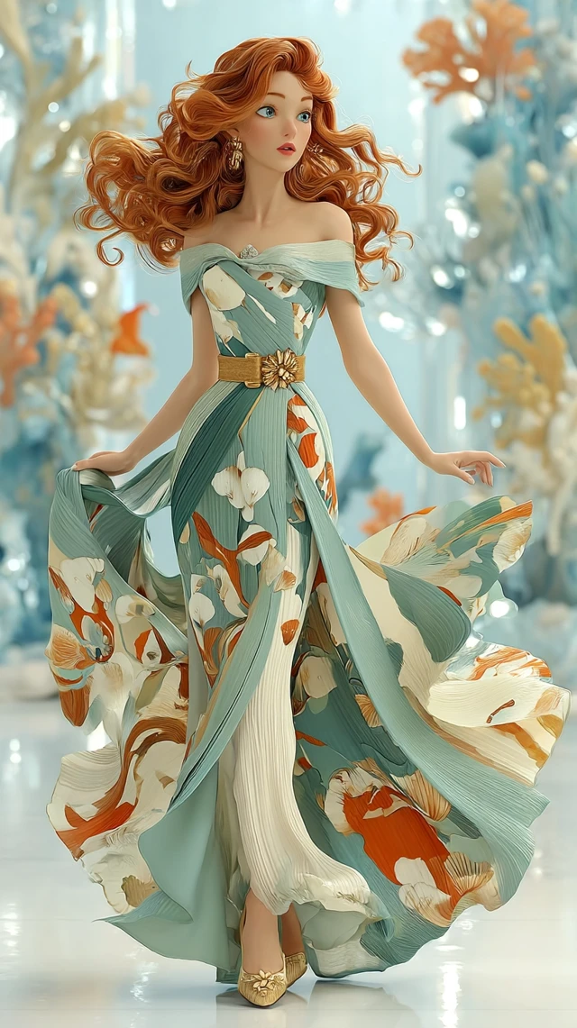 Elegant Ariel in Couture Gown