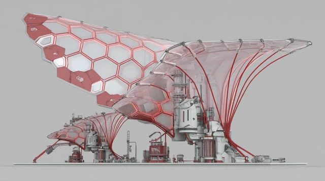 Biomechanical Wing City 3D Model for 3D Printing