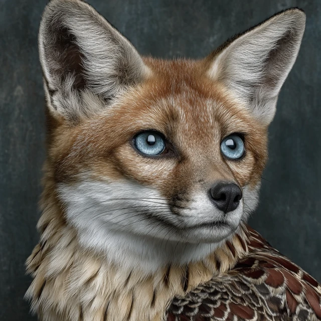 Red Fox Eagle Hybrid Creature Fantasy Art
