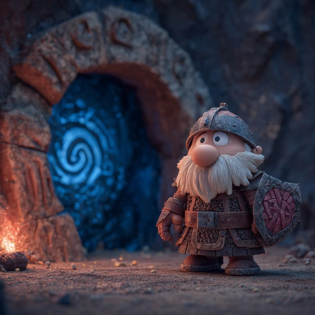 Dwarf Warrior in Clay Armor Moody Stop Motion