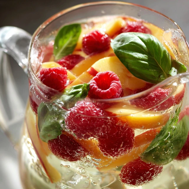 White Sangria Recipe Peach Raspberry Basil