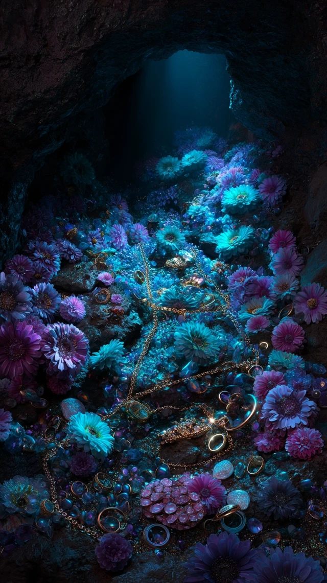 Bioluminescent Burrow Gemstone Treasure