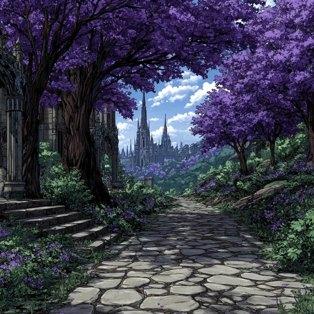 City of Blossoms: Anime Art of a Beautiful Landscape