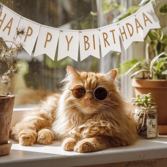Ginger Cat Birthday Vintage Sunglasses Sunlight