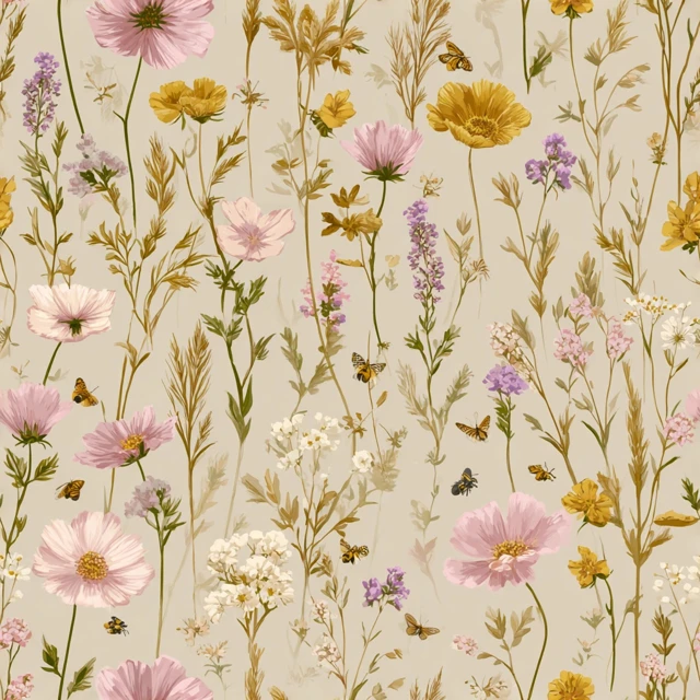 Wildflower Garden Pattern Seamless Repeat Design
