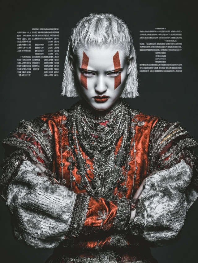 Androgynous Model Kefka Palazzo Inspired Japanese Movie Poster