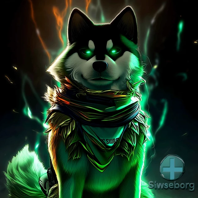 Shiba Inu Saiyan with SwissBorg Scarf