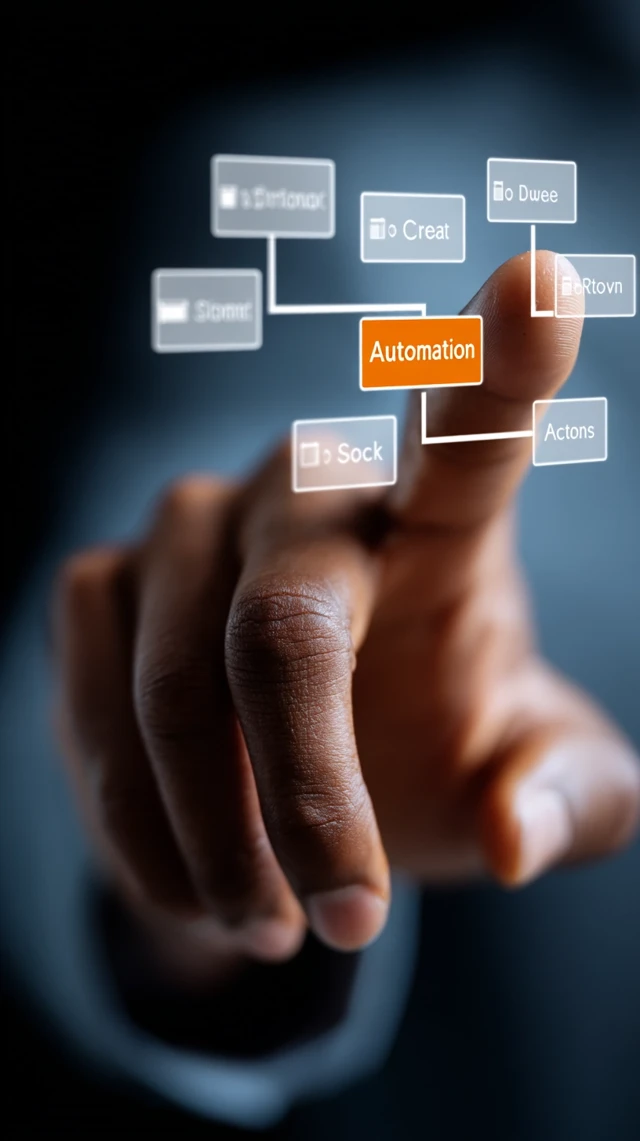 AI Automation Concept with Flowchart Diagram
