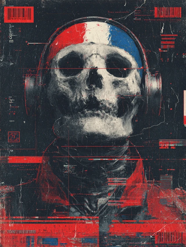 Horror Napoleon France Flag Abstract Art