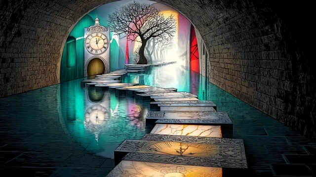 Whimsical Clocktower Path to the Soul