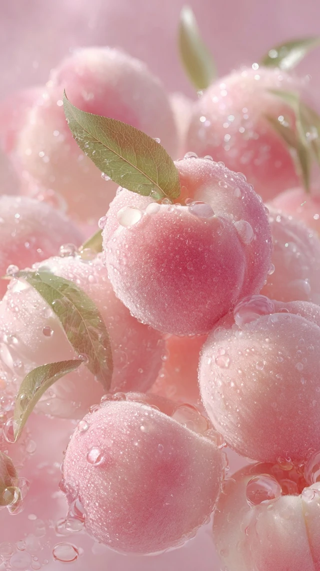 Dreamy Peach CloseUp Soft Plump Pastel Pink Fruit