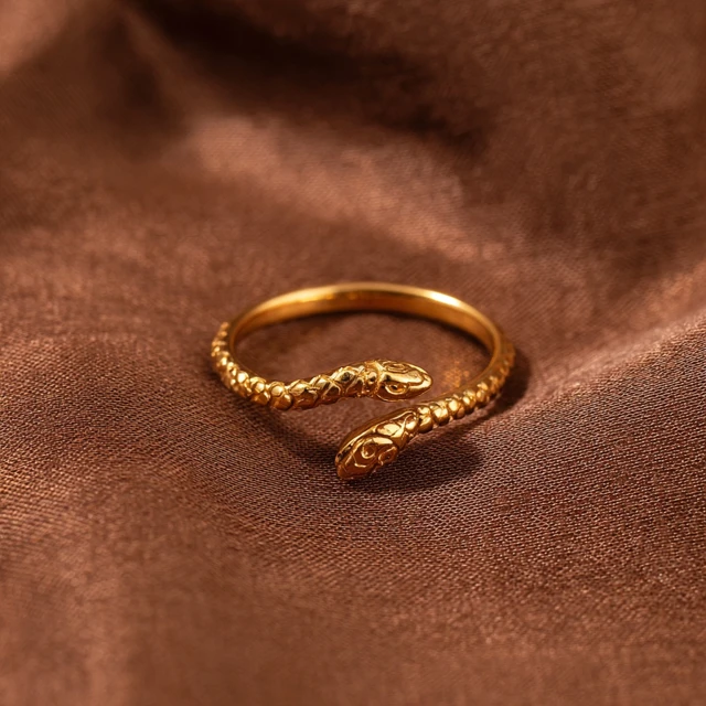 Gold Snake Ring Diamond Luxury Jewelry by Laomiao Jin