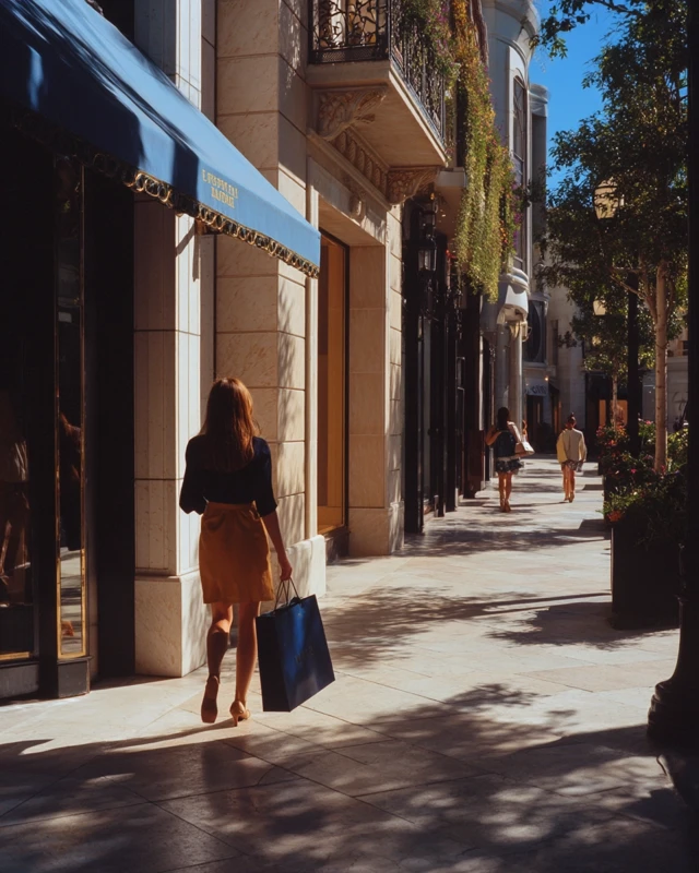 Woman Shopping on Rodeo Drive Beverly Hills