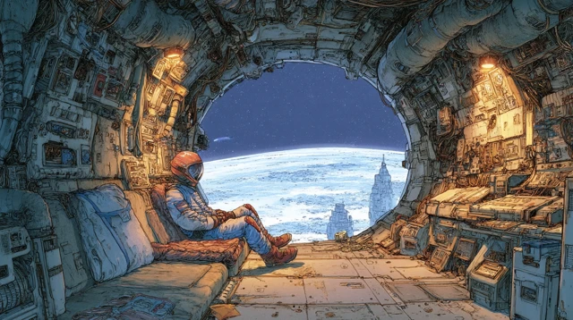 Major Tom in Space Capsule Artwork