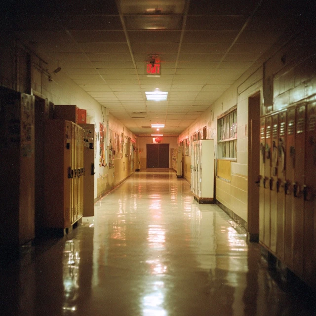 Empty School Hallway Dreamlike Surreal Atmosphere