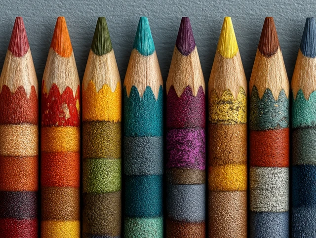 Colorful Pencils Creative Pattern Bright Ultra Realistic