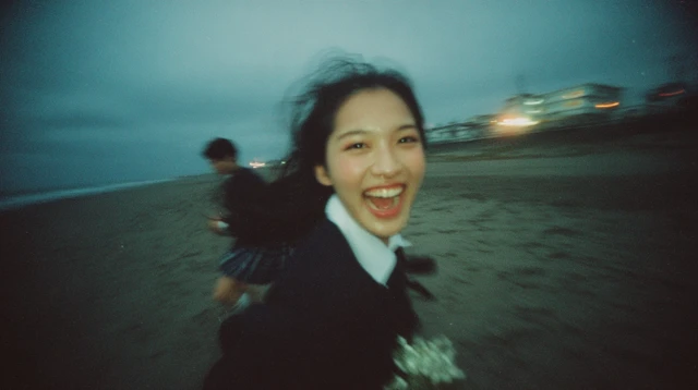 Joyful Beach Run Film Photo School Uniform