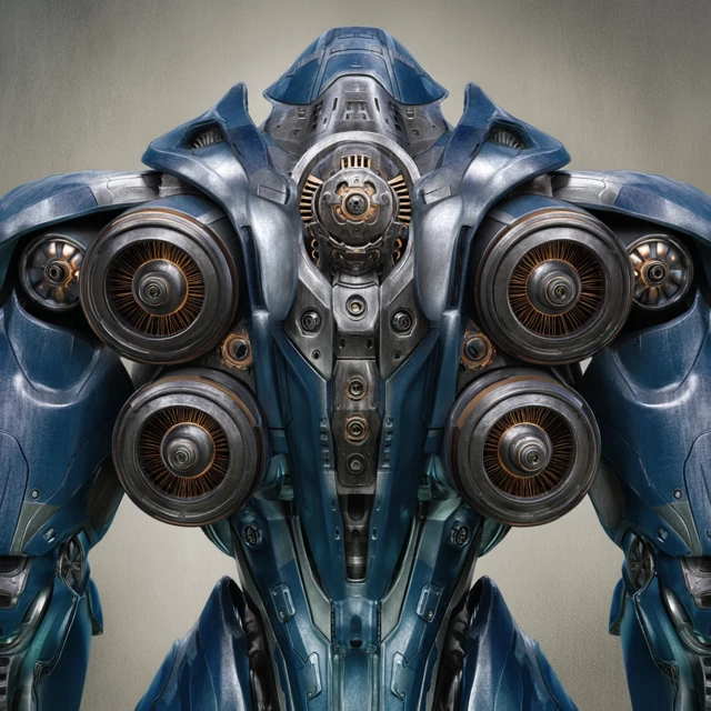 Female Mecha Back Design Photorealistic Thrusters