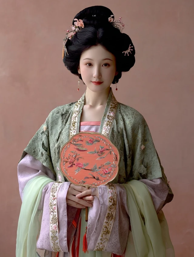 Elegant East Asian Woman in Hanfu Portrait