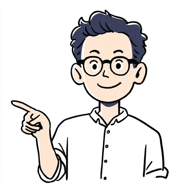 Cartoon Man Pointing: Simple, Smart and Smiling