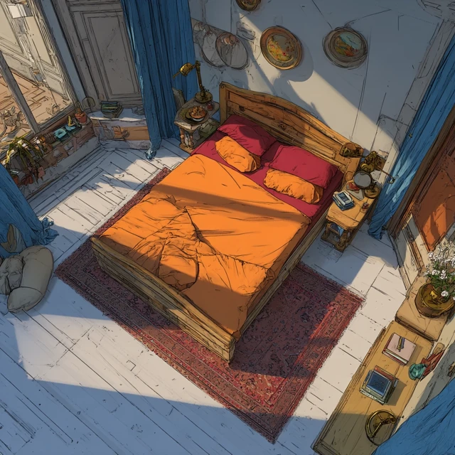 Sunset Bedroom: Lovers Retreat, Top Down View
