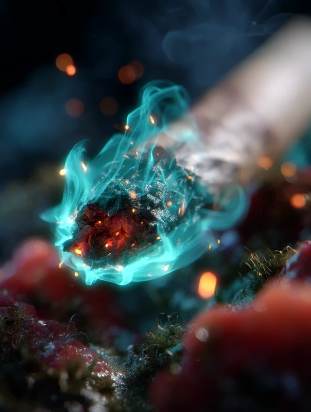 Cyberpunk Weed Spliff Glowing Tip Blade Runner