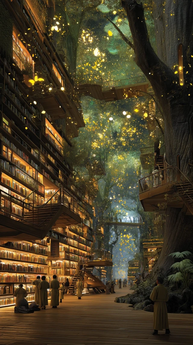 Forest Library with Animated Memories