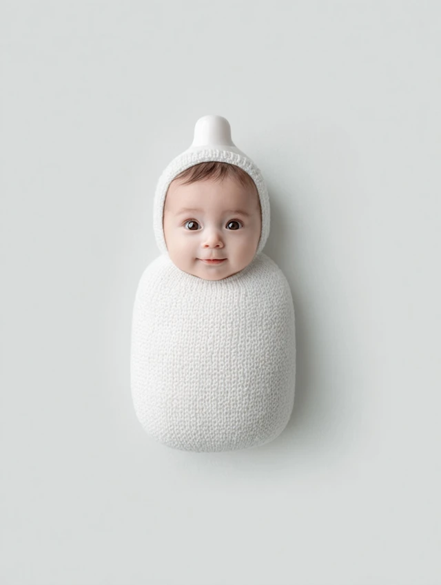 Newborn Baby Bottle Design Minimalist Photography