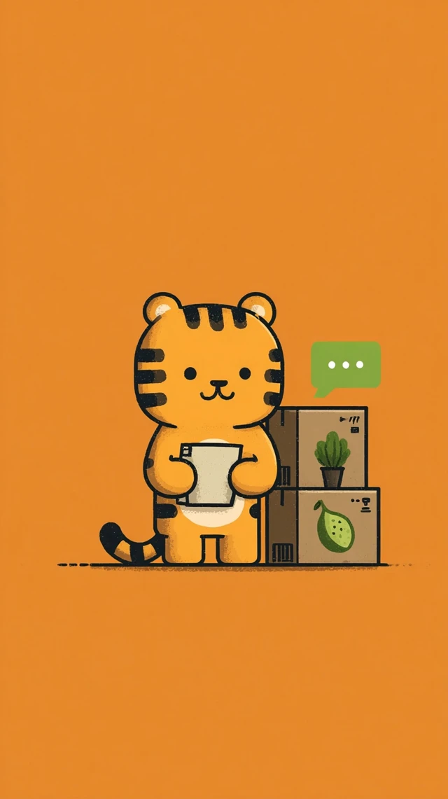 Cute Tiger with Fruits Cartoon Illustration