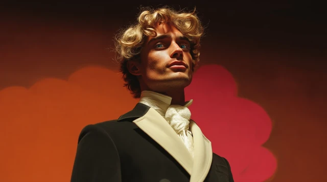 Masquerade Ball 1960s Glam Man Smiling Portrait