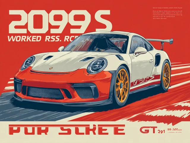 Porsche GT3 RS Artwork Poster Design