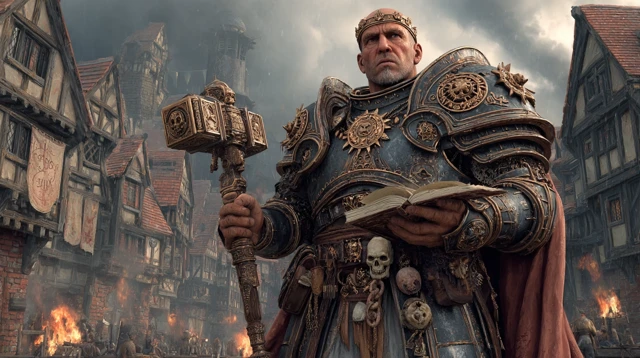 Warrior Priest of the Sun Order in Burning Village
