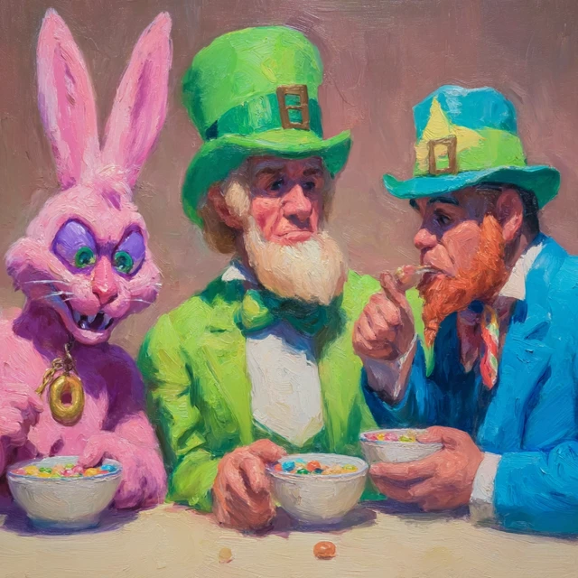 Cereal Mascots in High Fashion Painting