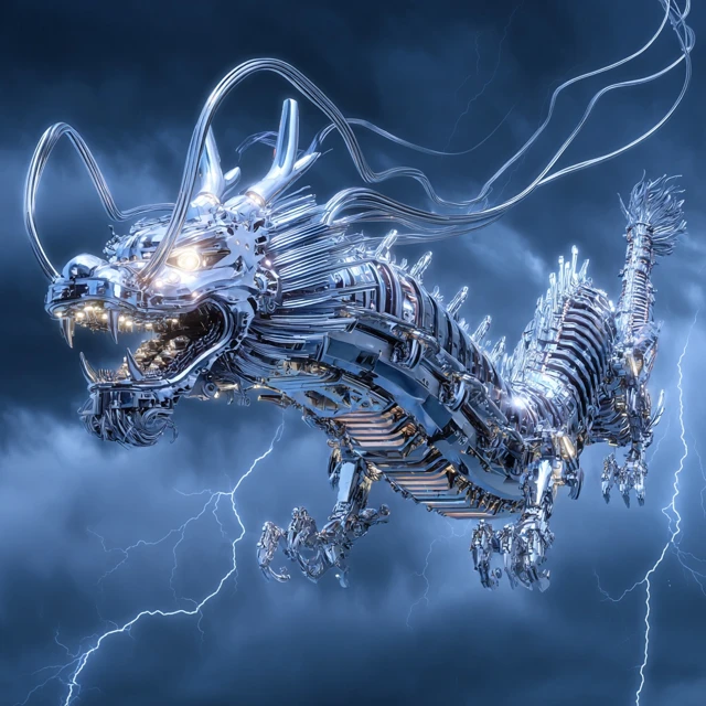 Futuristic Mechanical Vietnamese Dragon Ly Dynasty