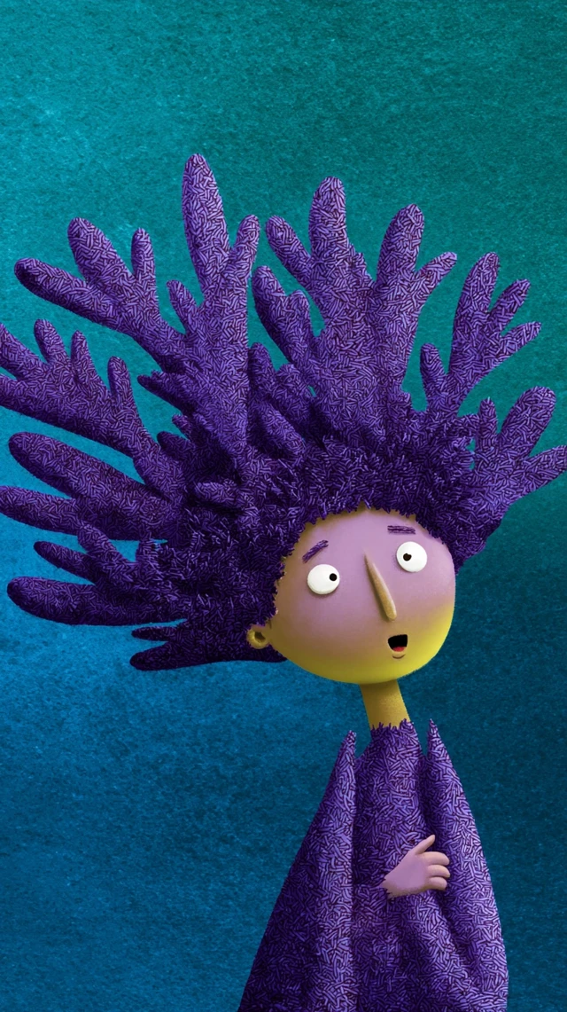 Childrens Book Cover Illustration Purple Tree Figure